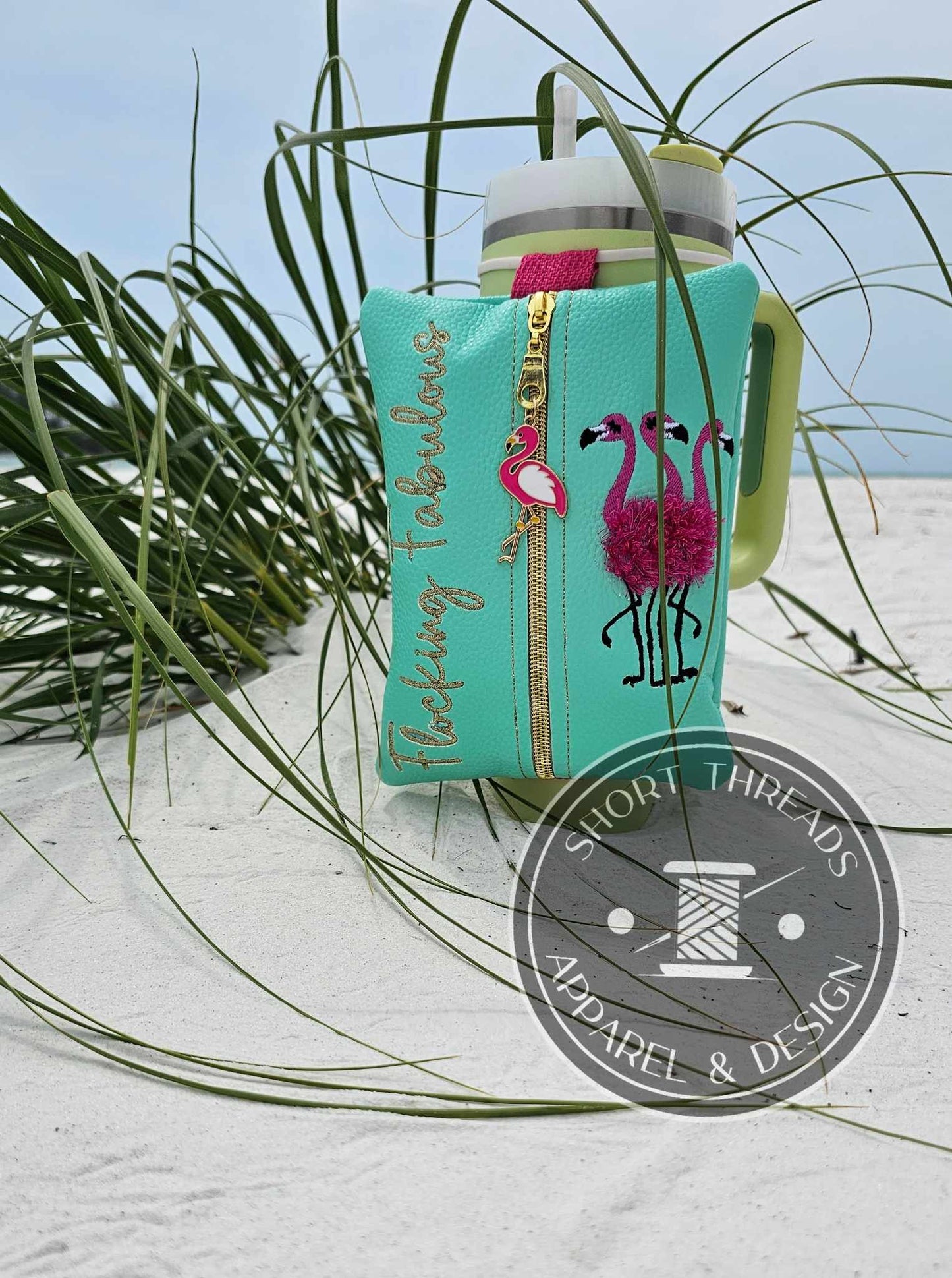 "Flocking Fabulous" Tumbler Zipper Pouch
