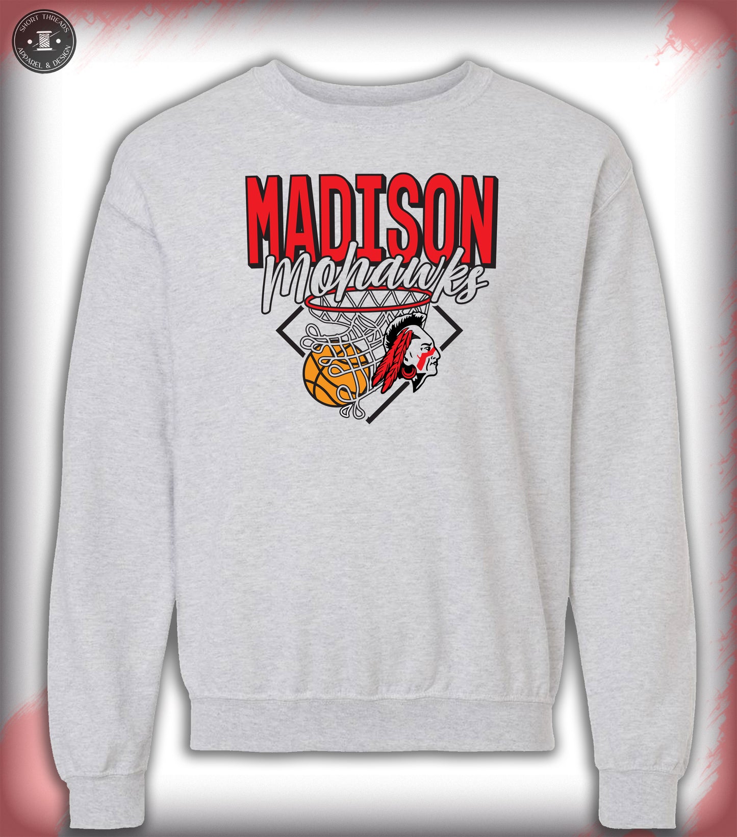 Basketball Throwback Crewneck Ash-Gray Adult