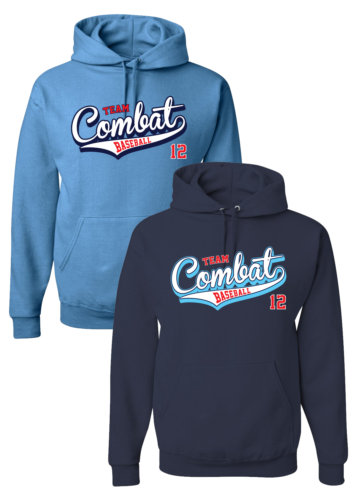 "Combat Script w/ Number" Hooded Sweatshirt