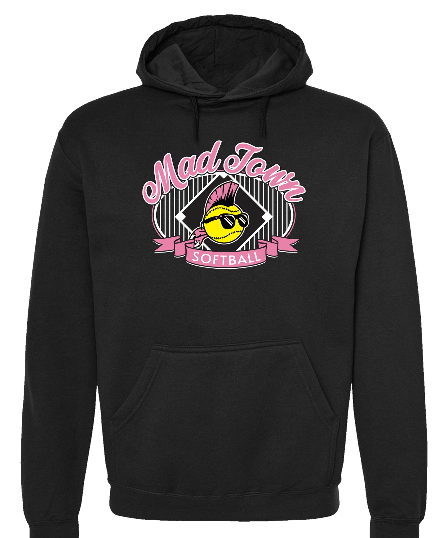 Adult Madtown PINK Softball Black Pinstripe