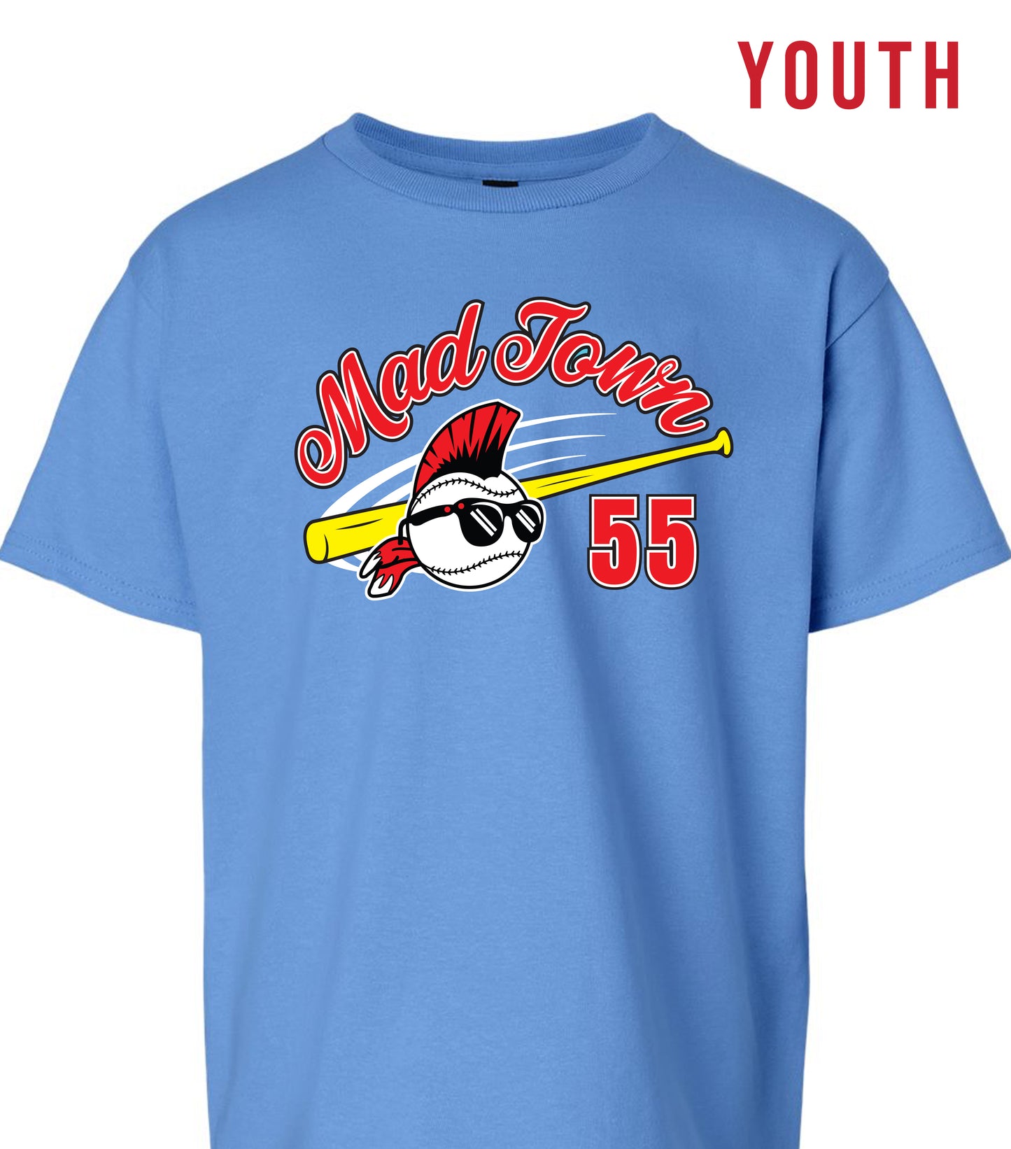 Youth Crewneck Bat logo T-Shirt w/Number