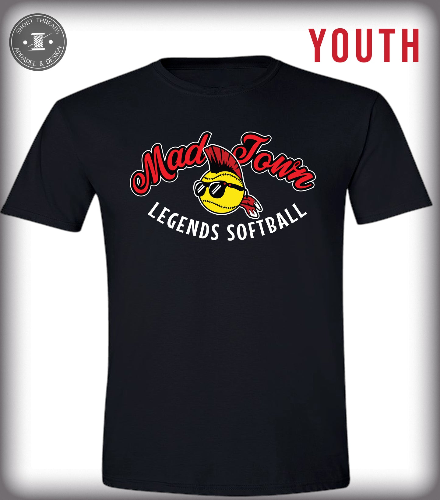Youth Madtown Softball D2 Design T Shirt (Copy)
