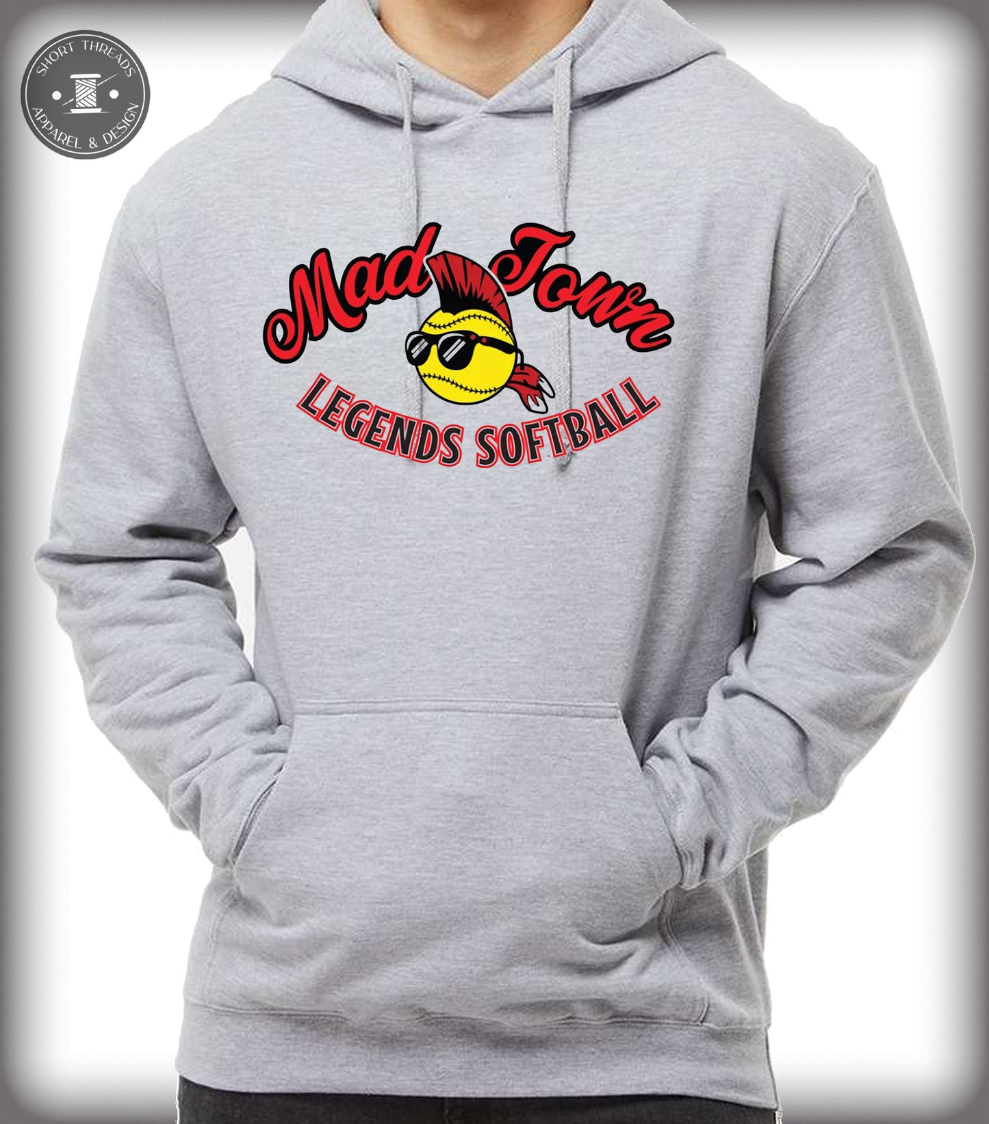 Adult Madtown Softball D2 GRAY Design Hoodie