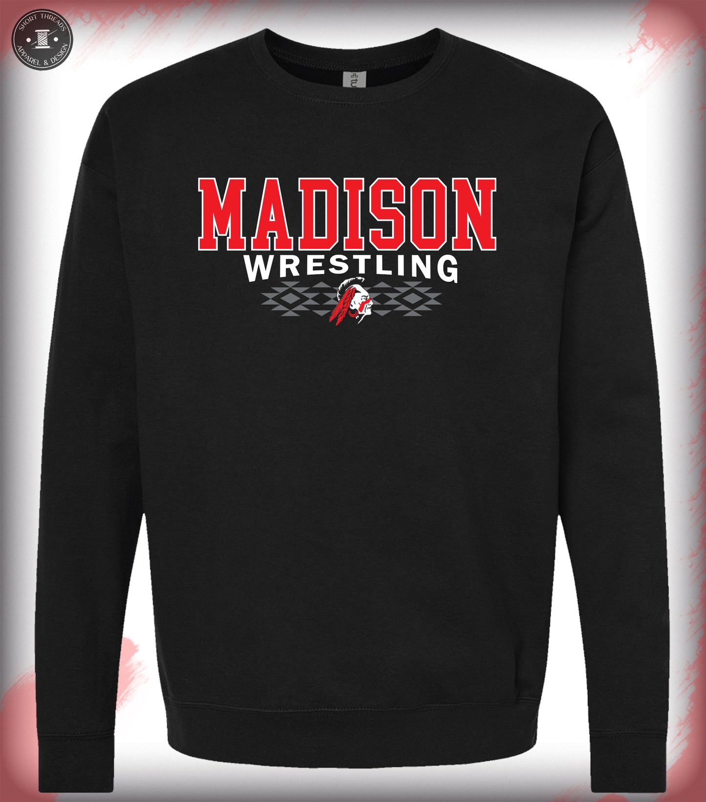 Wrestling Native Pattern Crewneck