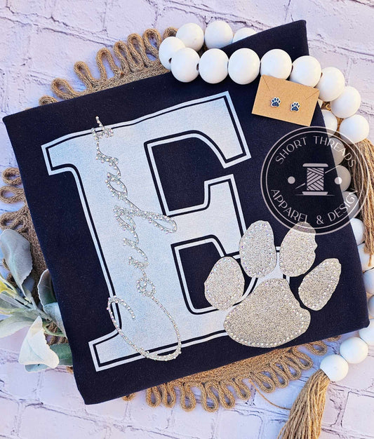 Rhinestone Edgewood "E" Crewneck Sweatshirt