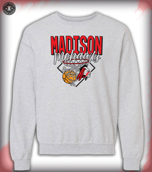 Basketball Throwback Crewneck Ash-Gray Adult
