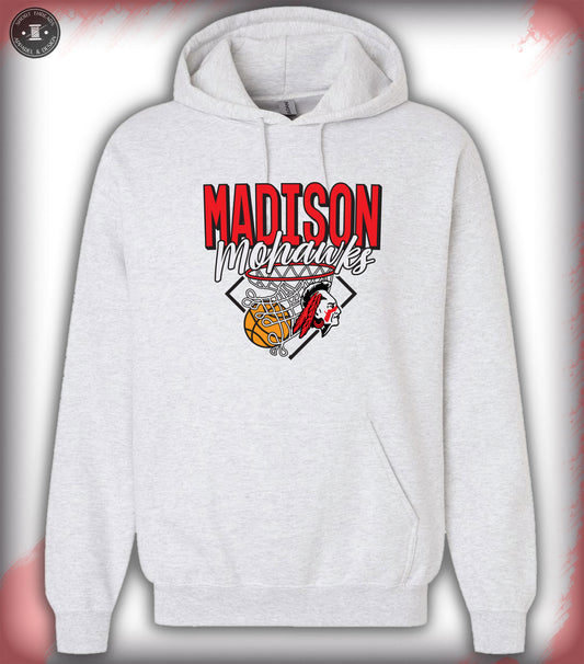 Basketball Throwback Hoodie Ash-Gray Adult