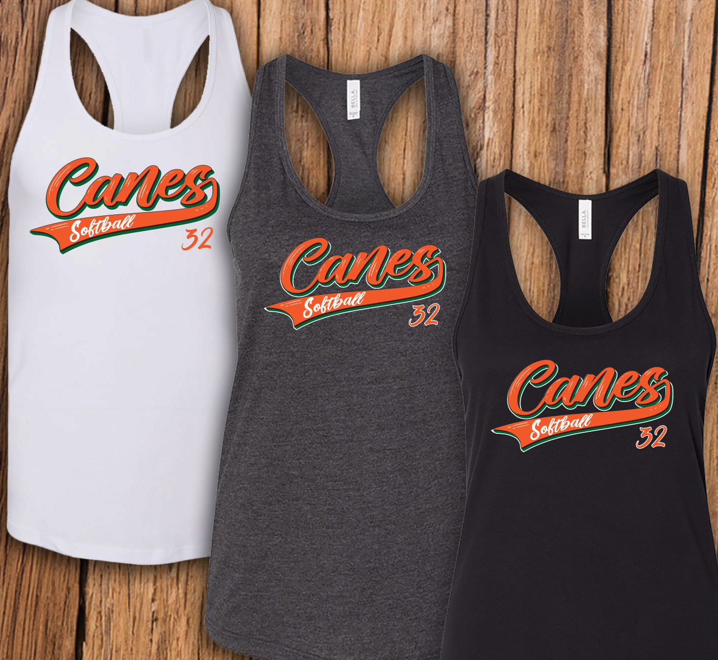 Women's "Personalized Cane's Script" Racerback Tank