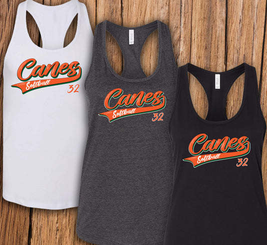 Women's "Personalized Cane's Script" Racerback Tank