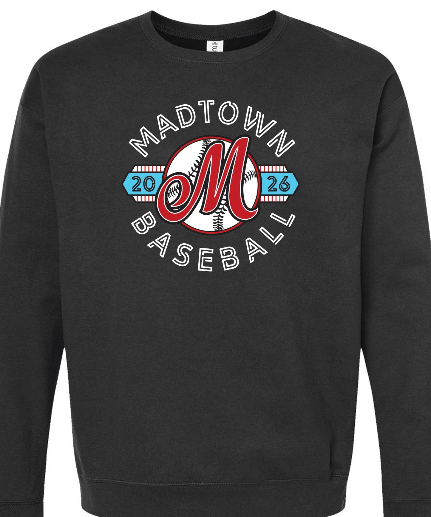 Madtown M logo Black Crewneck Adult