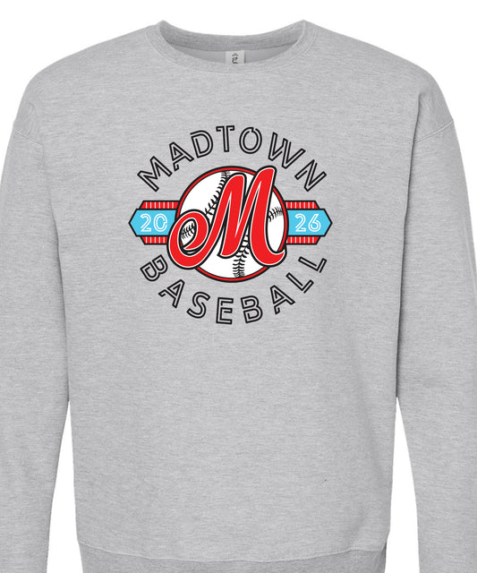 Madtown M logo Gray Crewneck Adult