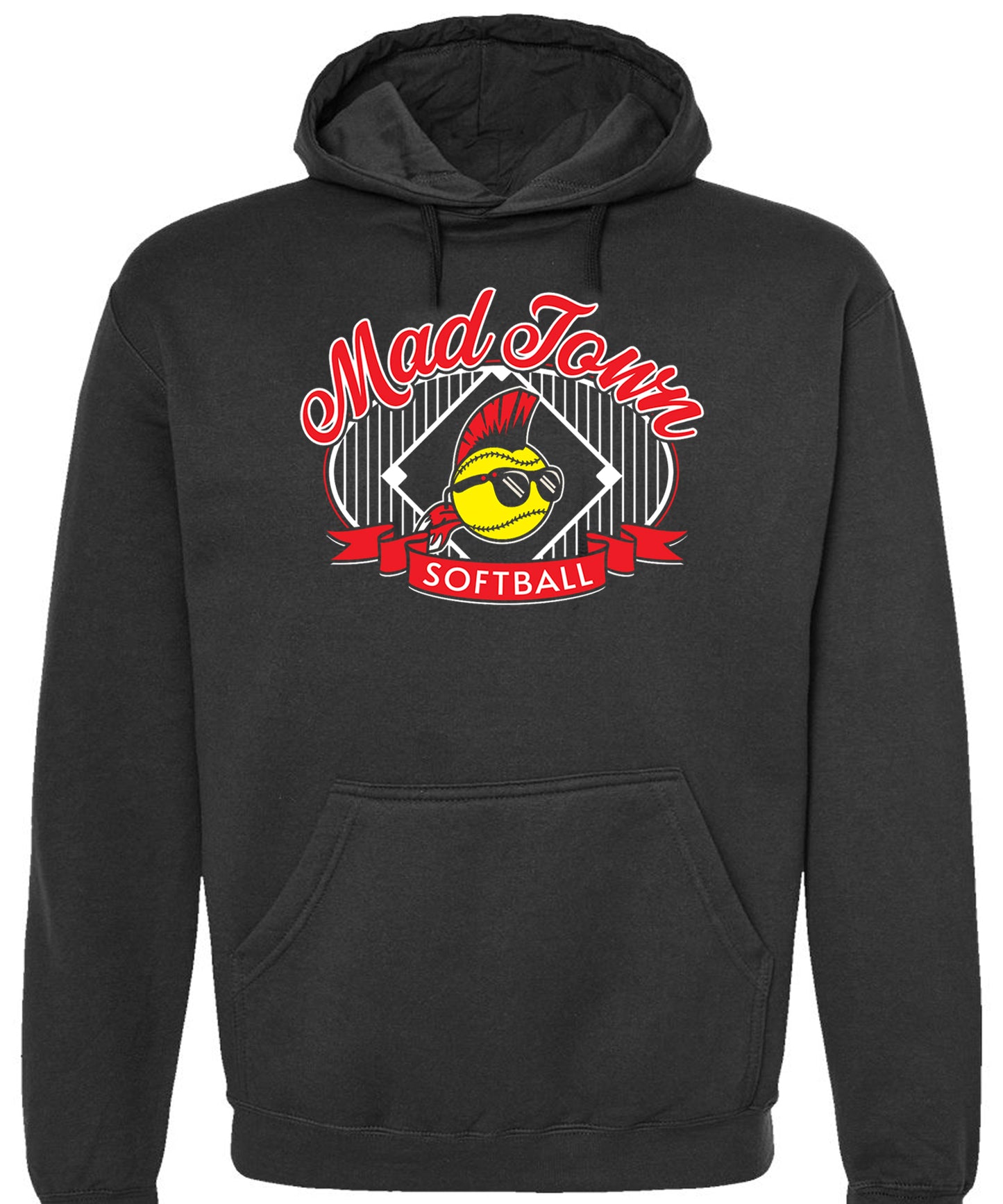 Adult Madtown Softball Black Pinstripe