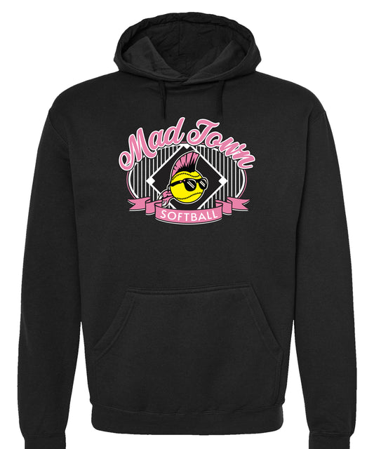 Adult Madtown PINK Softball Black Pinstripe