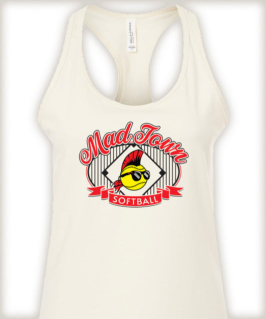 Madtown Softball Womans Vintage White Tank