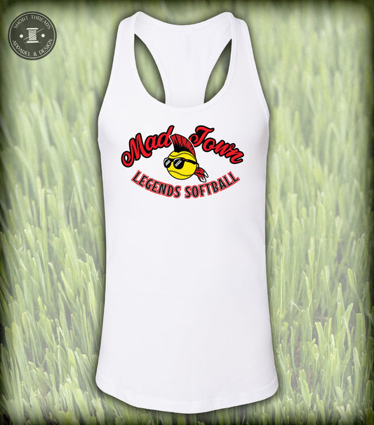 Madtown Softball Women's White  Muscle Tank