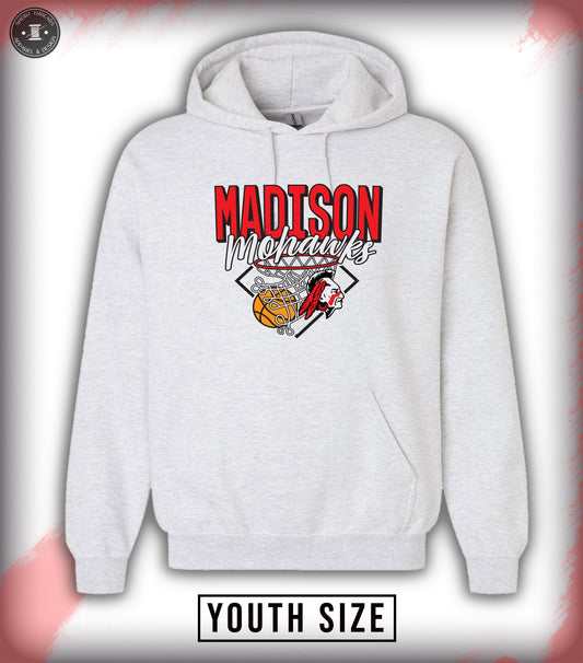 Basketball Throwback Hoodie Ash gray YOUTH