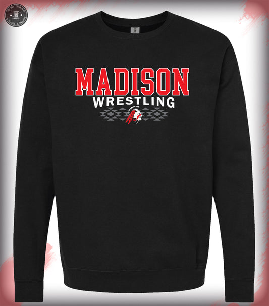Wrestling Native Pattern Crewneck