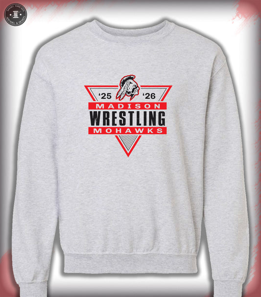 Triangle Wrestling Design Ash Gray Crewneck